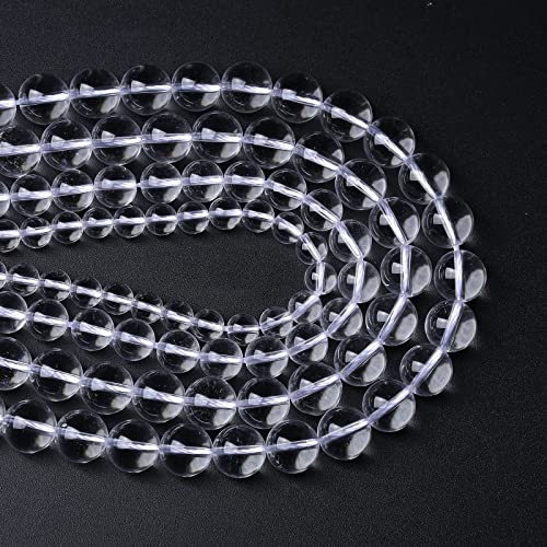 AAAAA Natural Clear White Crystal Quartz Beads Round Loose Spacer Beads for Jewelry Making DIY Bracelets Crystal Energy Healing Power Stone 36pcs 10mm 15 Inch (16 Count)