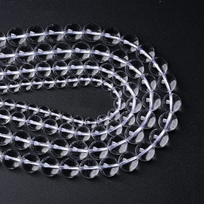 AAAAA Natural Clear White Crystal Quartz Beads Round Loose Spacer Beads for Jewelry Making DIY Bracelets Crystal Energy Healing Power Stone 36pcs 10mm 15 Inch (16 Count)