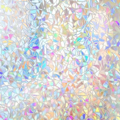 Rainbow Window Privacy Film Glass Door Privacy Film Static Cling Tint Frosted 3D Decorative Window Film Sticker Privacy Decals Non
