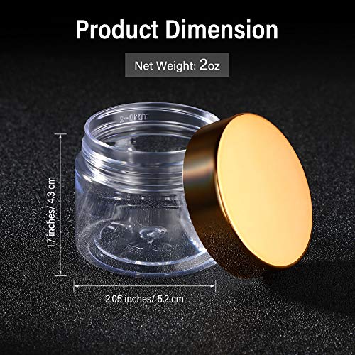 12 Pack Plastic Container Jars with Lids Round Clear Travel Cosmetic Container Jars for Toiletries (12 Count)