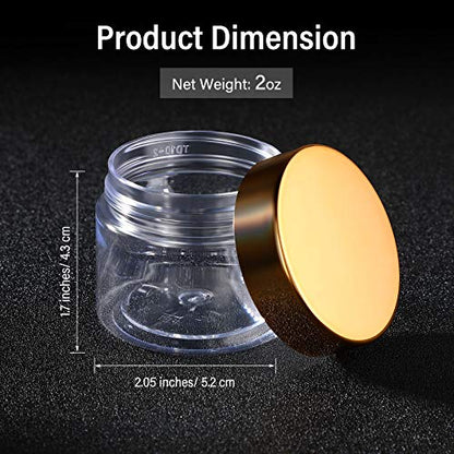 12 Pack Plastic Container Jars with Lids Round Clear Travel Cosmetic Container Jars for Toiletries (12 Count)