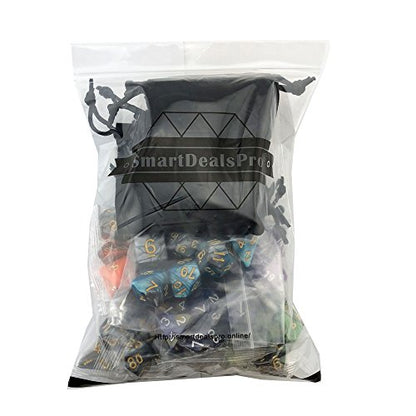 Double Colors Polyhedral Dice Sets with Pouches for D&D DND RPG MTG Dungeon and Dragons Table Board Roll Playing Games D4 D6 D8 D10 D% D12 D20