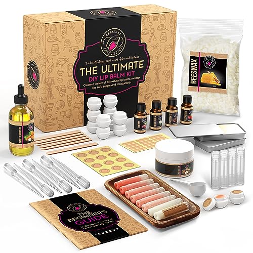 CraftZee 𝗣𝗥𝗘𝗠𝗜𝗨𝗠 Lip Balm Making Kit. DIY Lip Gloss Pack