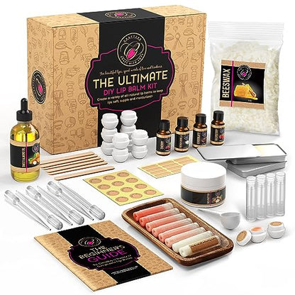 CraftZee 𝗣𝗥𝗘𝗠𝗜𝗨𝗠 Lip Balm Making Kit. DIY Lip Gloss Pack