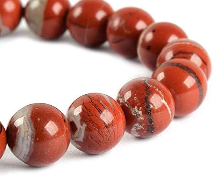 35pcs Adabele Natural Red River Jasper Healing Gemstone 10mm (0.39 inch) Round Loose Beads Gem Stone Spacer for Craft Jewelry Making GF15-10