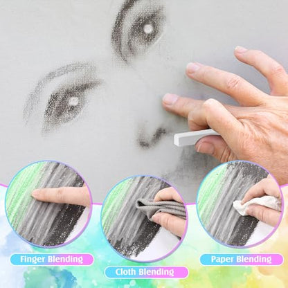 24 Pcs Soft Pastel Drawing Chalk Set Square Sketch Chalk Non (24 Count)