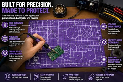 A4 (13"x9") Professional Grade Self-Healing Double-Sided PVC Cutting Mat (Purple) - Odor-Free, Eco-Friendly, Non-Slip, Premium Desk Mat for DIY, Crafting, Model Building and Art Projects