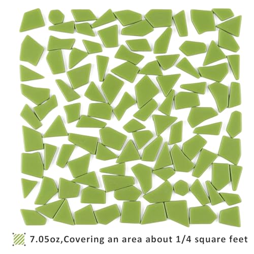 Green Glass Mosaic Tiles for Crafts Bulk (7.05 Ounce)