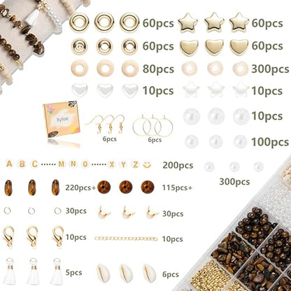 Jewelry Making Supplies Kit Natural Stone Beads for Irregular Natural Stone with for DIY Craft Bracelet Necklace Earrings for Adults