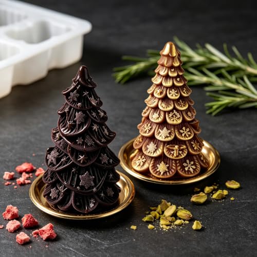 2 PCS 3D Christmas Tree Silicone Molds (2 Count)