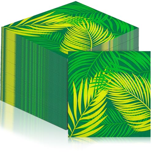 60 Pcs Tropical Palm Leaf Cocktail Napkins 6.5 x 6.5 Inches (60 Count)