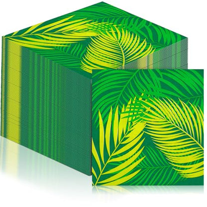 60 Pcs Tropical Palm Leaf Cocktail Napkins 6.5 x 6.5 Inches (60 Count)