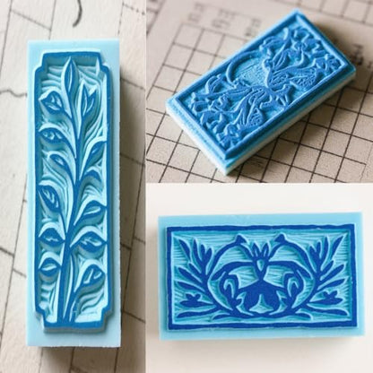 20 Pcs 4" x 6" Blue Rubber Carving Blocks (20 Count)