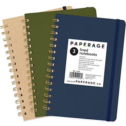 Lined Spiral Journal Notebook (3 Count)