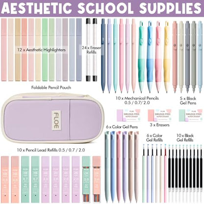 65PCS Aesthetic School Supplies Back to School Supplies Cute Stationary Set (65 Count)