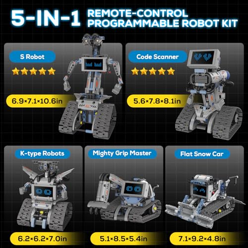 Robot Building Kit with Remote Control STEM Gift for Boys Age 6
