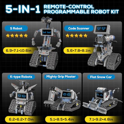 Robot Building Kit with Remote Control STEM Gift for Boys Age 6