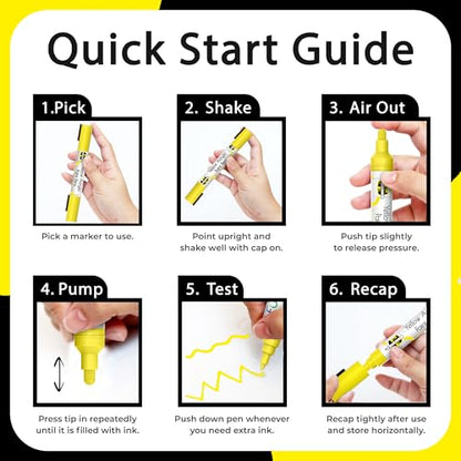 4 Dual Tip Yellow Paint Marker Pen
