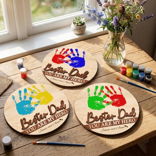 Personalized Hands Down Best Dad Ever Handprint Kit with Acrylic Paints