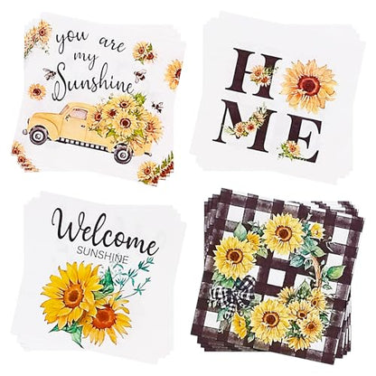 Paper Napkins 80 Pack 2 Ply Floral Beverage Luncheon Dinner Paper Napkins Flower Print Disposable Napkins for Wedding Anniversary Celebrations (80 Count)