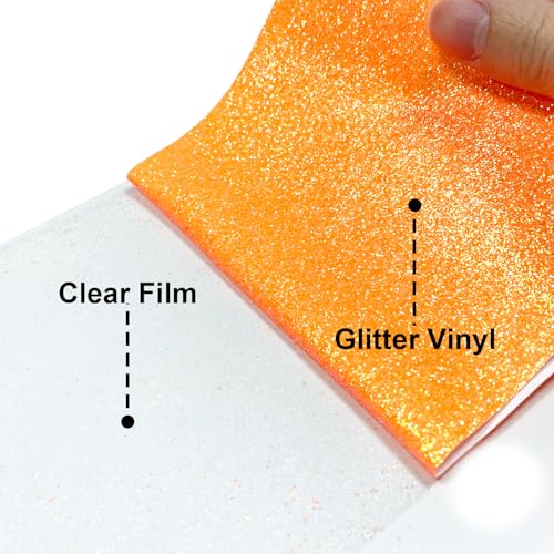 Orange Glitter Puff Heat Transfer Vinyl