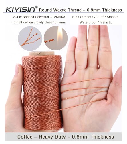 Bonded 0.8mm Round Waxed Polyester Cord (588 Foot)