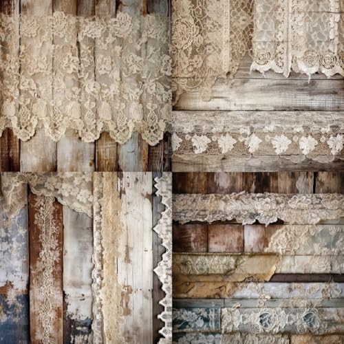 Vintage Lace & Wood Scrapbook Paper Pad 6x6