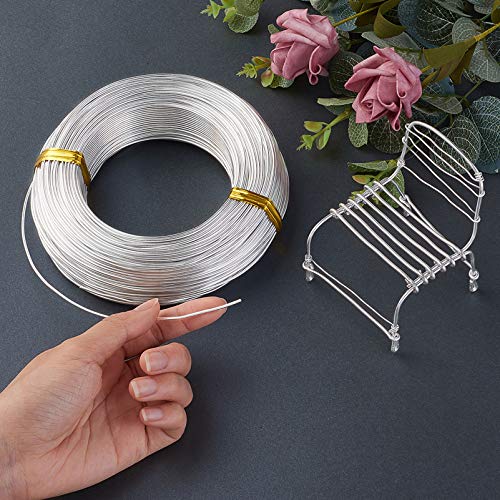 328 Feet 15 Gauge Aluminum Wire Silver Bendable Metal Craft Wire for Beading Jewelry Craft Making
