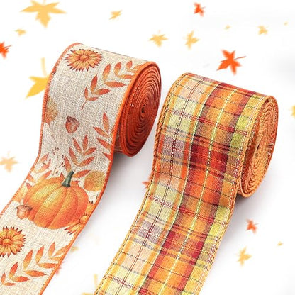 2 Rolls 20 Yards Fall Wired Edge Ribbons