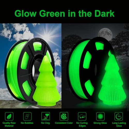 3D Printer Filament PLA Glow in The Dark Filament PLA 1.75mm 250g