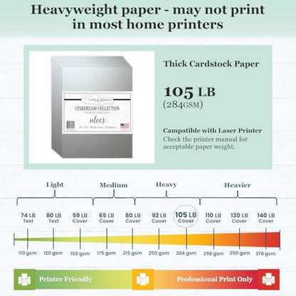 Cardstock Warehouse Stardream Silver Cardstock Paper (25 Count)