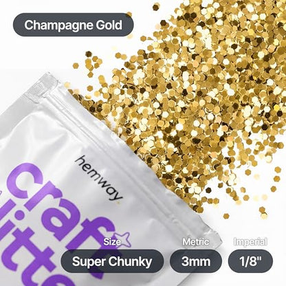 Craft Glitter Champagne Gold 100g Super Chunky Glitter (3.5 Ounce)