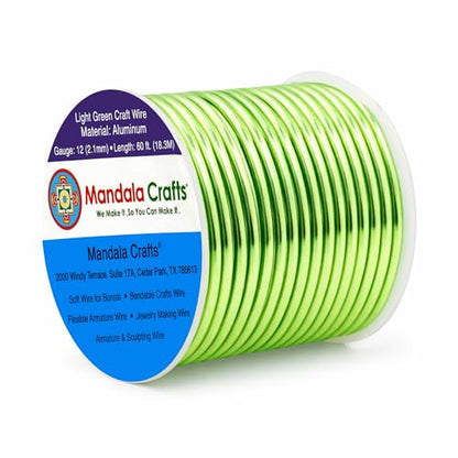 12 Gauge Light Green Anodized Aluminum Craft Wire (60 Foot)