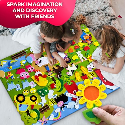 Farm Felt Board for Toddlers 61 Pcs