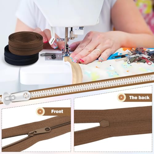 31 Yards 10 Pieces Sewing Zippers #3 Nylon Coil Zippers Assorted Zipper for Sewing with 40 Zipper Sliders for DIY Tailor Sewing Crafts Supplies (10 Count)