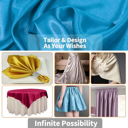 Aqua Blue Satin Fabric