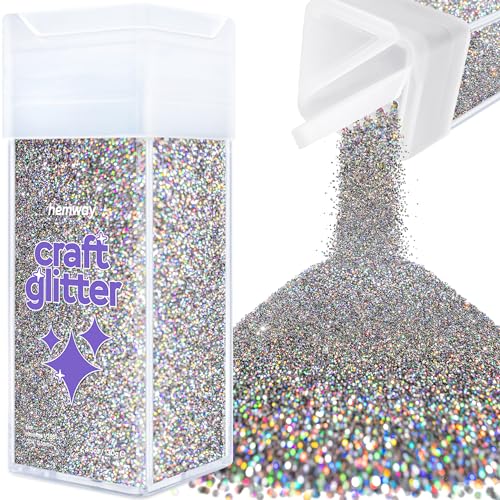 Craft Glitter Shaker Gun Metal Grey Holographic 110g Microfine (4.6 Ounce)