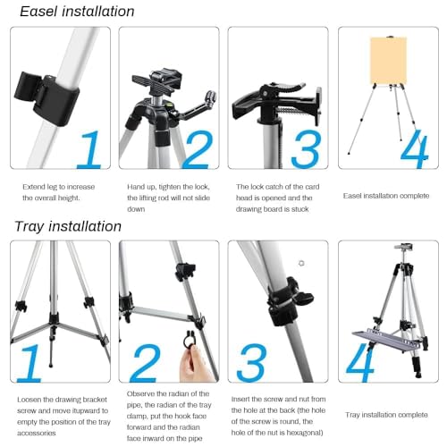 21 61 Inch Adjustable Art Easel Stand for Painting with Tray