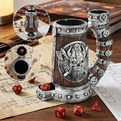 DND Dice Tower Mug Dice Roller Tower with 7 PCS Dice Set