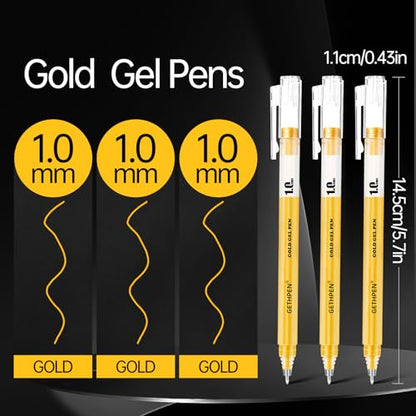 Gold Gel Pen Set (3 Count)