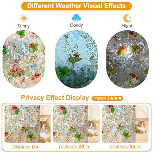 Privacy Window Films Stain Glass Cling No Glue Anti