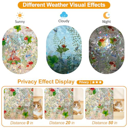 Privacy Window Films Stain Glass Cling No Glue Anti