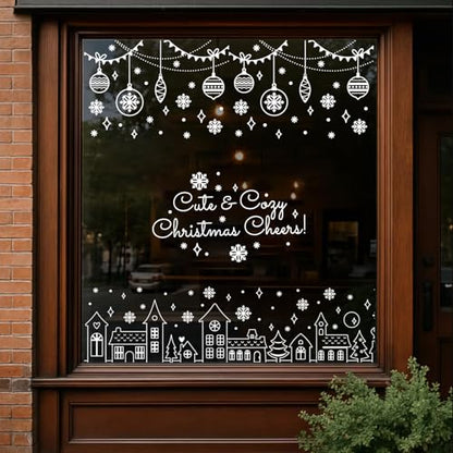 Christmas Window Stencils for Glass Christmas Village Stencil (7 Count)