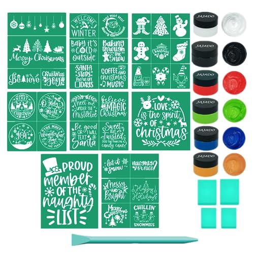 Chalk Paste Paint for Christmas Stencils Set 20 Pcs (20 Count)
