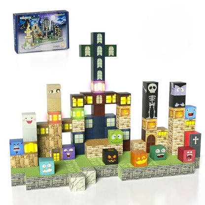 137PCS Magnetic Building Blocks with Lights (137 Count)
