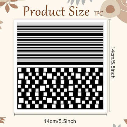 Simple Stripes Polymer Clay Texture Sheets Plaid Geometric Pattern Silicone Texture Stamp Clay Texture Mat Modeling Pattern Pad Sheets for Jewelry and Earrings Tools