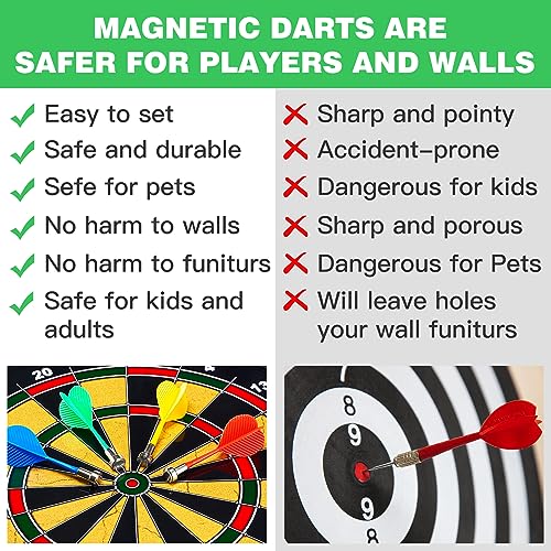 2in1 Magnetic Dart Board for Kids Adult (24 Count)
