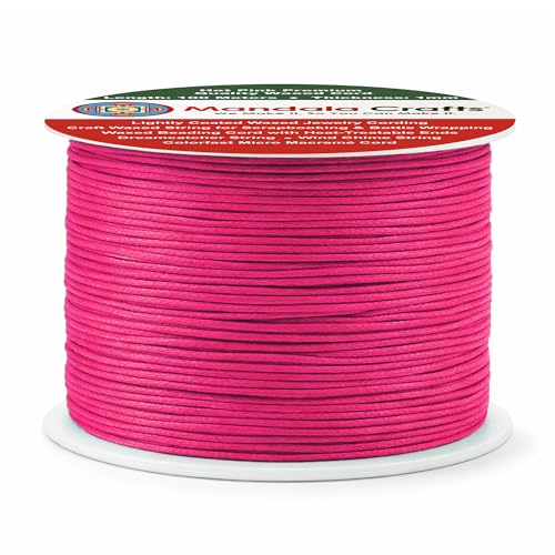 1mm Hot Pink Waxed Cord