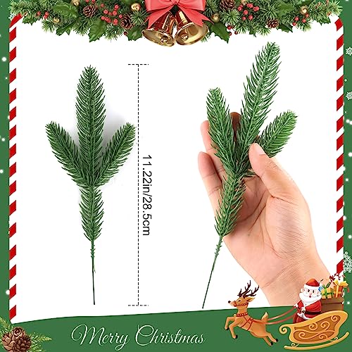 150 Pcs Artificial Pine Branches Christmas Greenery Pine Picks DIY Cedar Picks and Sprays Accessories for Christmas Garland Wreath and ChristmChristmas Home Decor (150 Count)
