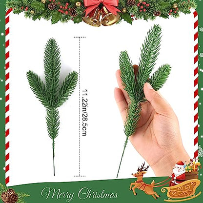 150 Pcs Artificial Pine Branches Christmas Greenery Pine Picks DIY Cedar Picks and Sprays Accessories for Christmas Garland Wreath and ChristmChristmas Home Decor (150 Count)